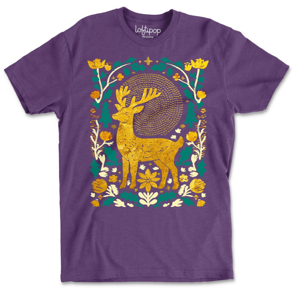 Forest Deer Crewneck T-Shirt - Loftipop