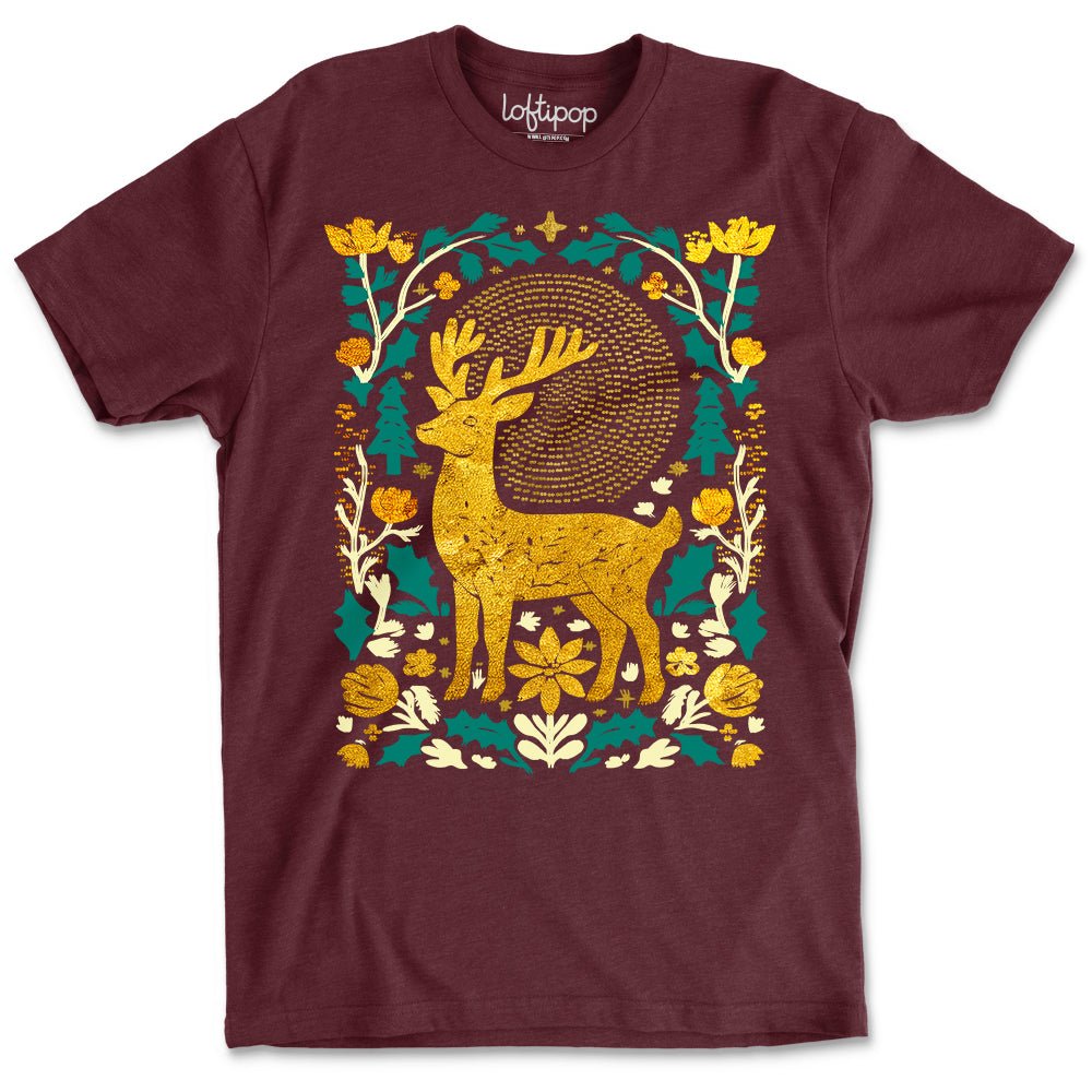 Forest Deer Crewneck T-Shirt - Loftipop