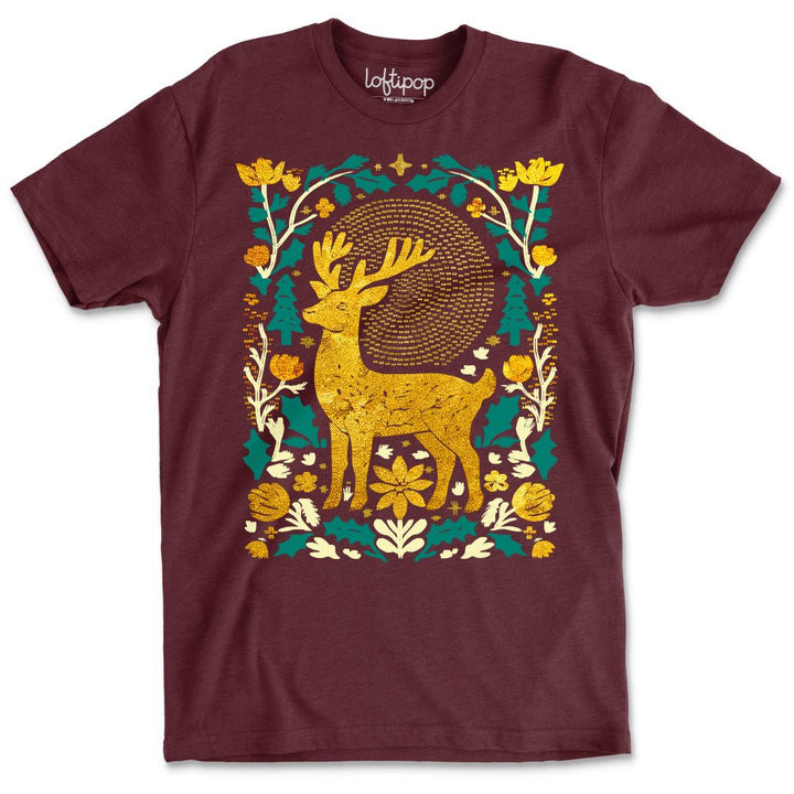 Forest Deer Crewneck T-Shirt - Loftipop