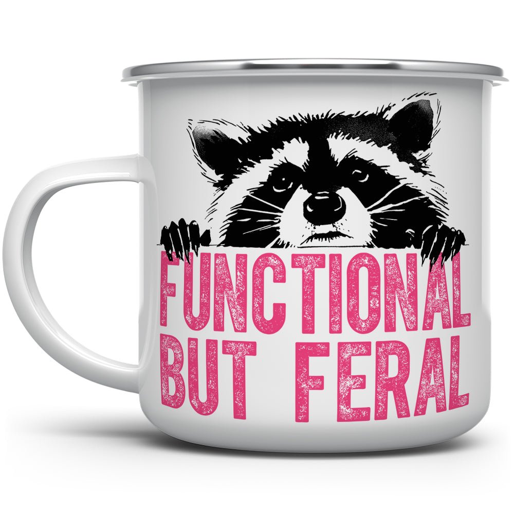 Functional But Feral Raccoon Camp Mug - Loftipop