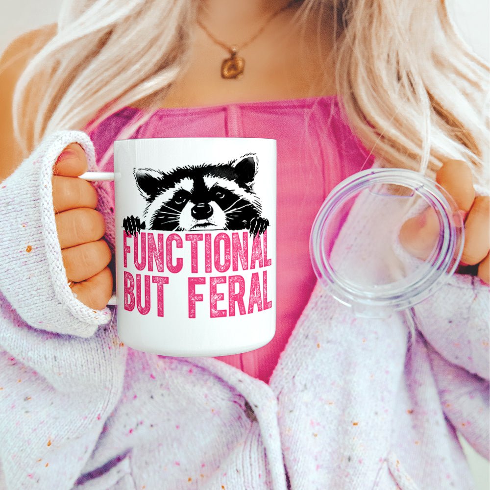 Functional But Feral Raccoon Insulated Travel Mug - Loftipop