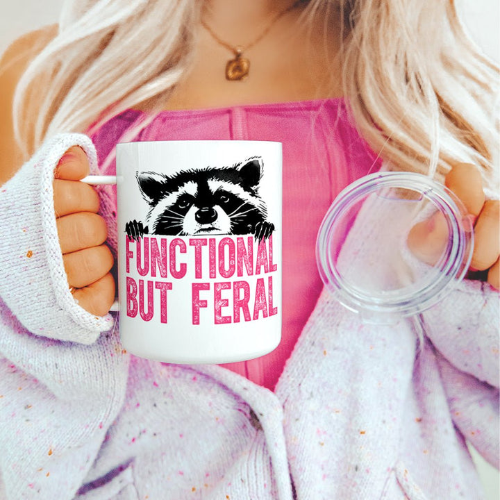 Functional But Feral Raccoon Insulated Travel Mug - Loftipop
