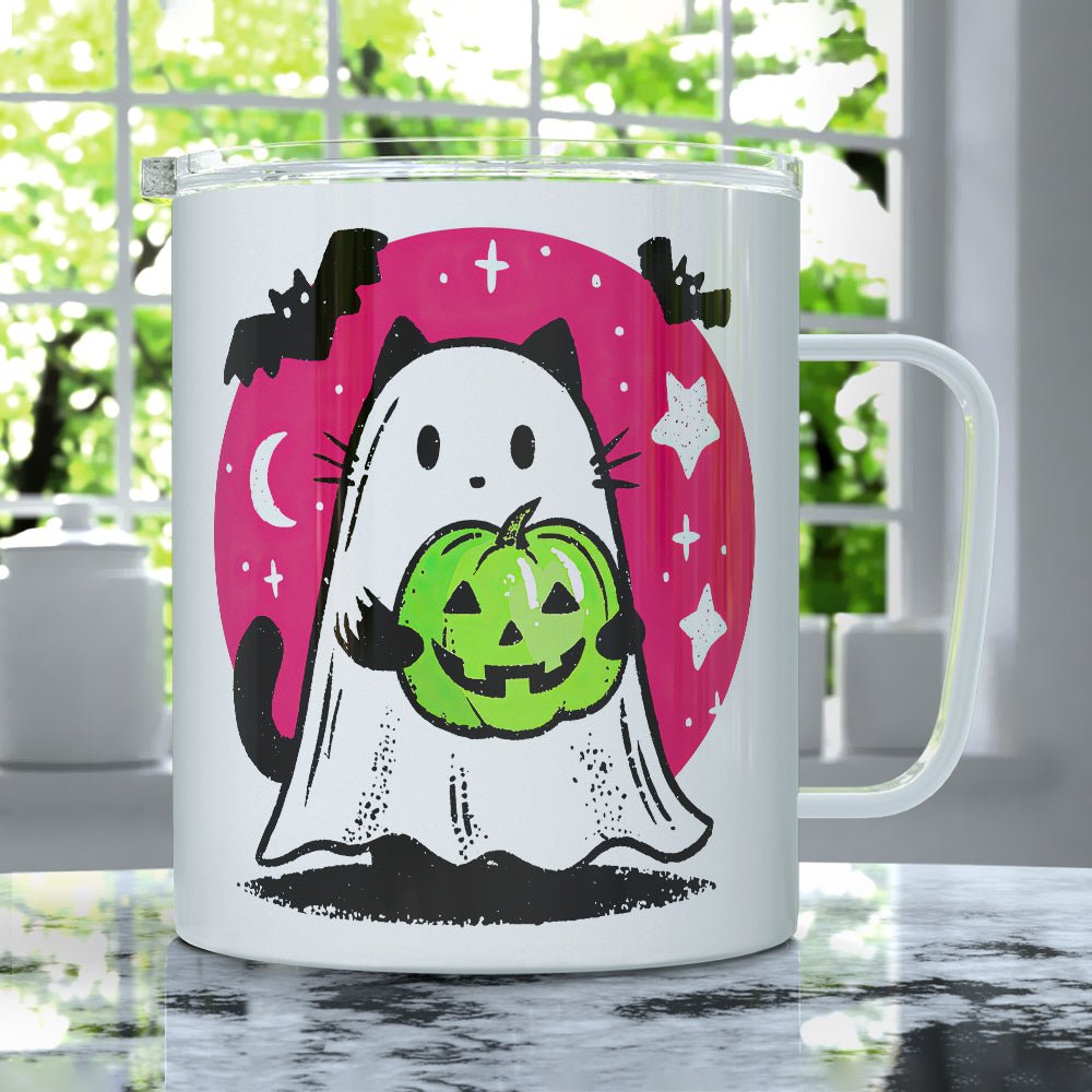 Ghost Kitty Insulated Travel Mug - Loftipop