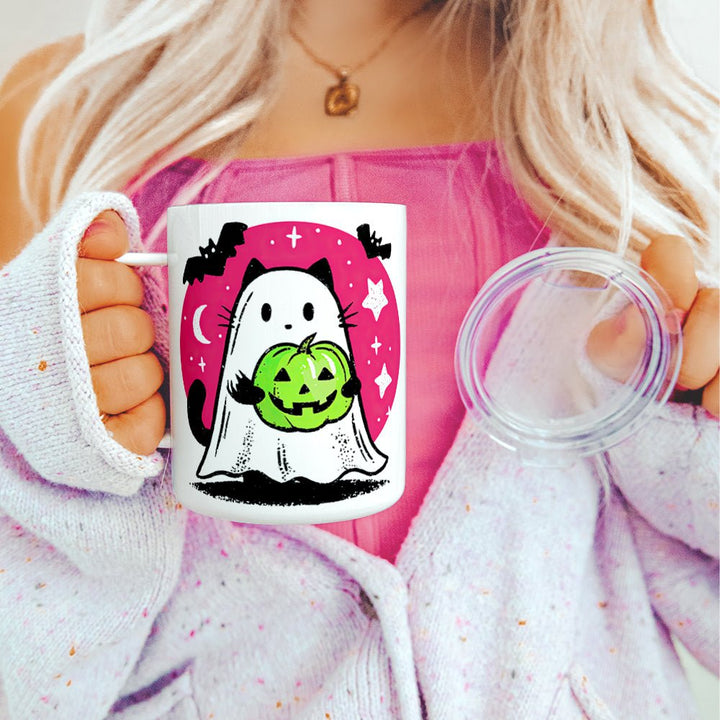 Ghost Kitty Insulated Travel Mug - Loftipop