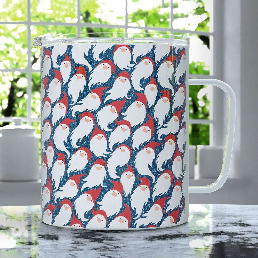 Gnome Santa Pattern Insulated Travel Mug - Loftipop