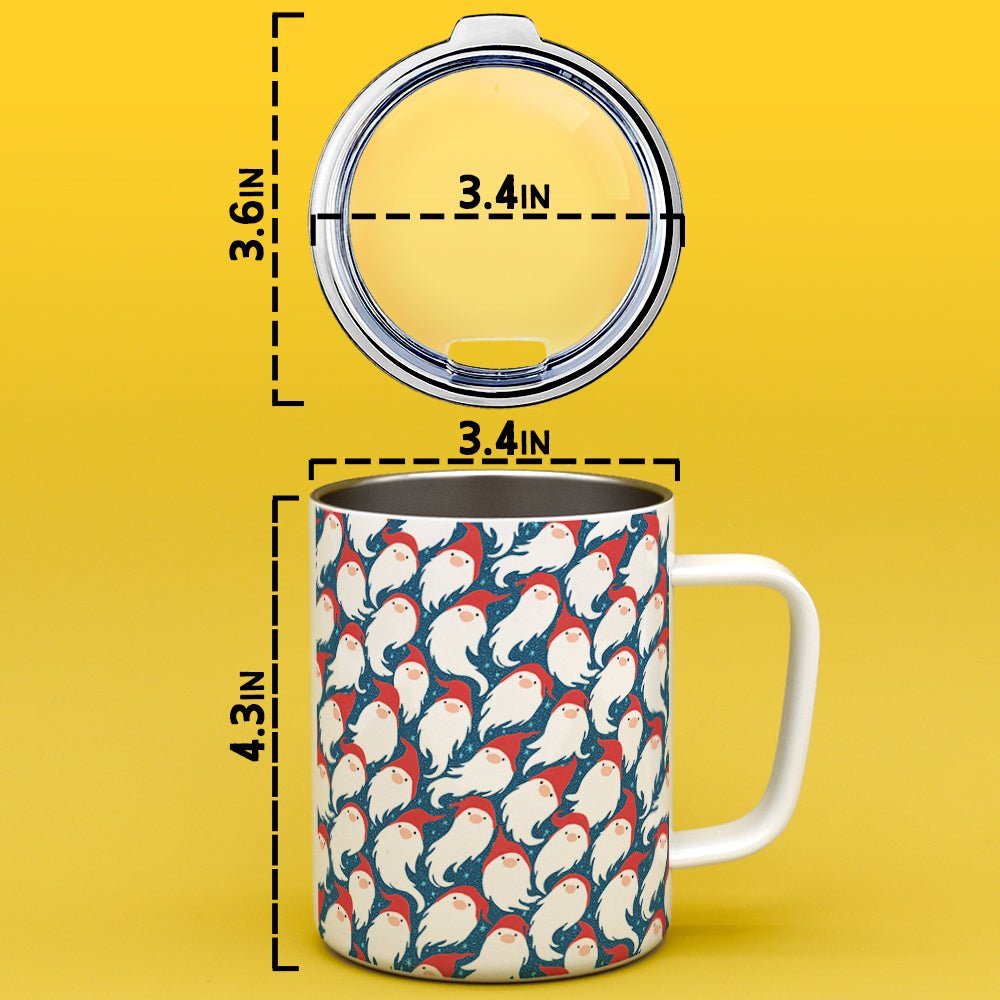 Gnome Santa Pattern Insulated Travel Mug - Loftipop