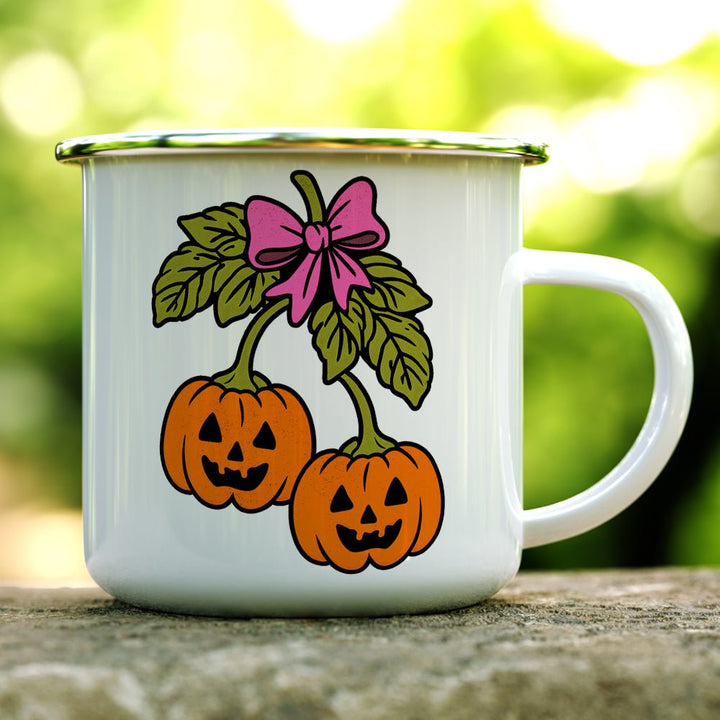 Halloween Pumpkin Cherries Camp Mug - Loftipop