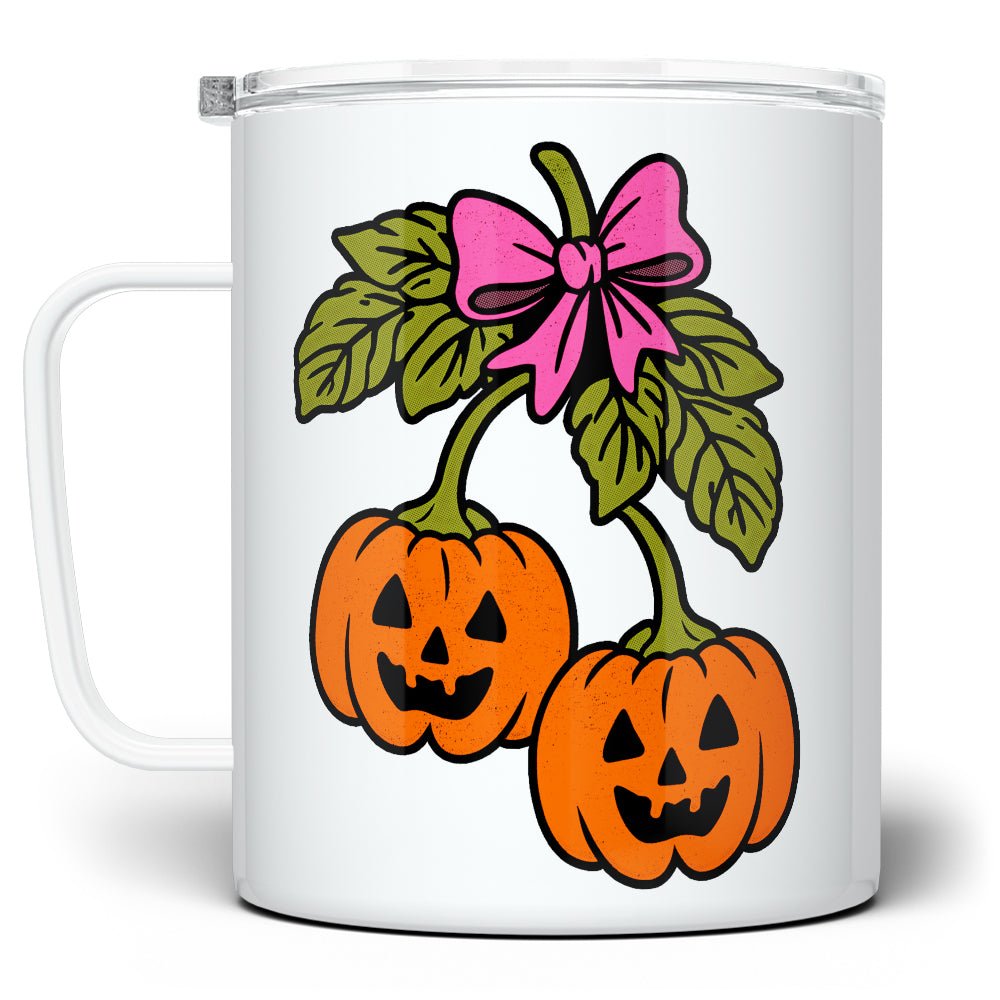Halloween Pumpkin Cherries Insulated Travel Mug - Loftipop