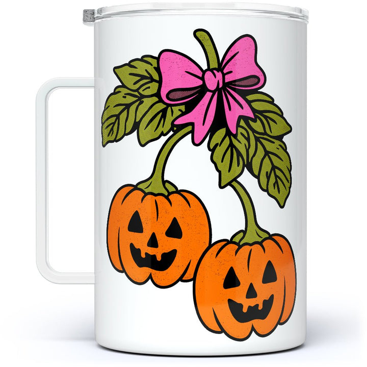 Halloween Pumpkin Cherries Insulated Travel Mug - Loftipop