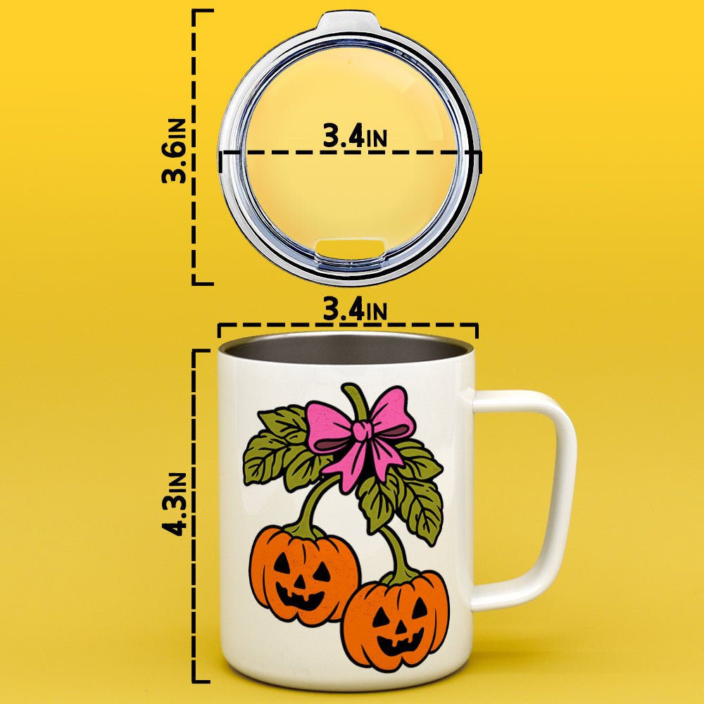 Halloween Pumpkin Cherries Insulated Travel Mug - Loftipop