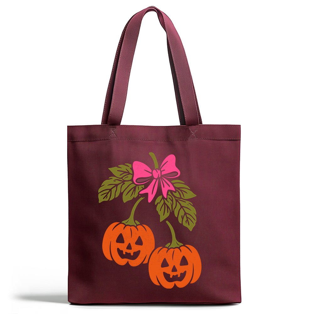 Halloween Pumpkin Cherries Tote Bag - Loftipop