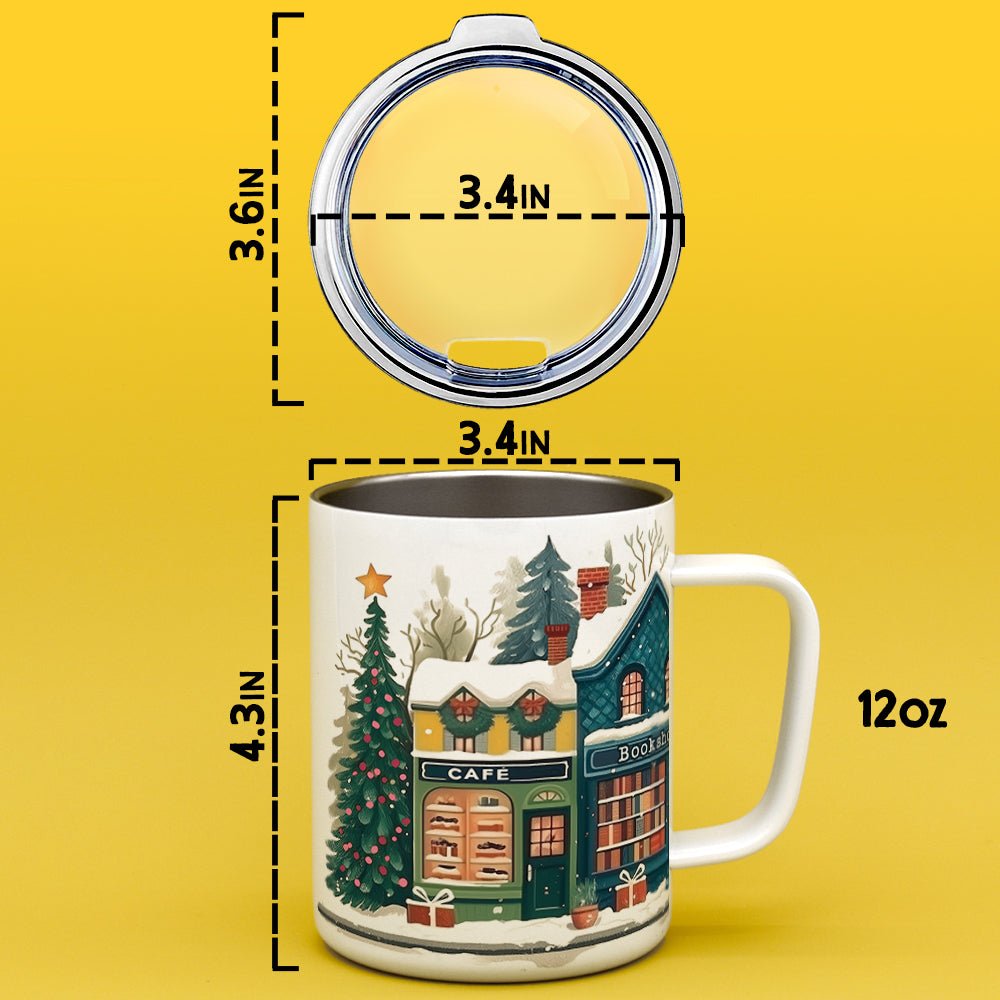 Holiday Storefront Shops Insulated Travel Mug - Loftipop