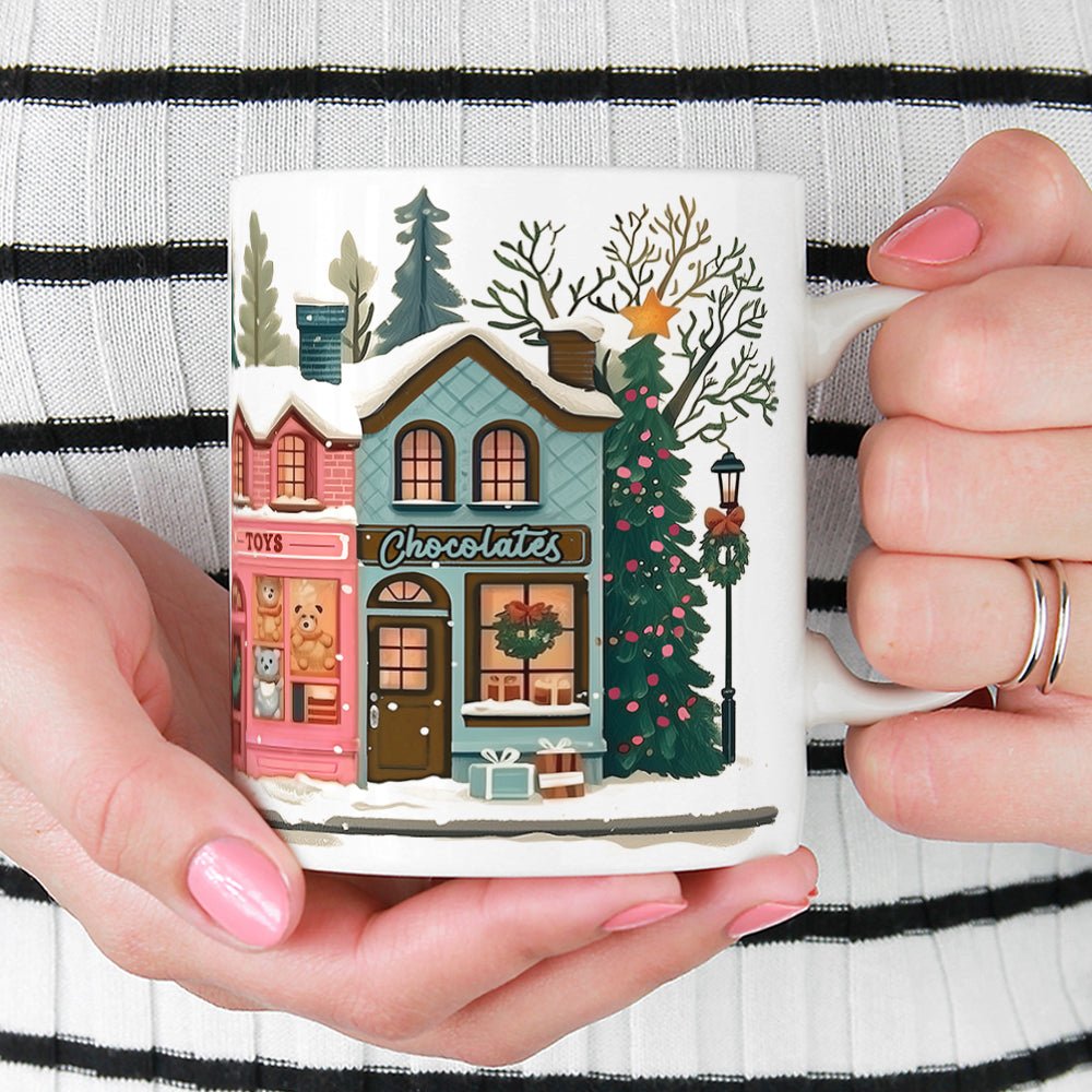 Holiday Storefront Shops Mug - Loftipop