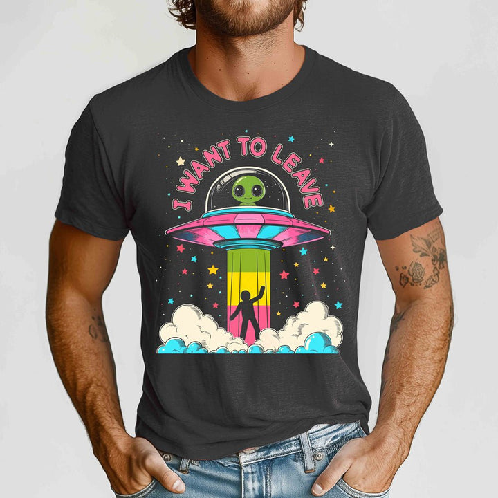 I Want to Leave Crewneck Tshirt - Loftipop