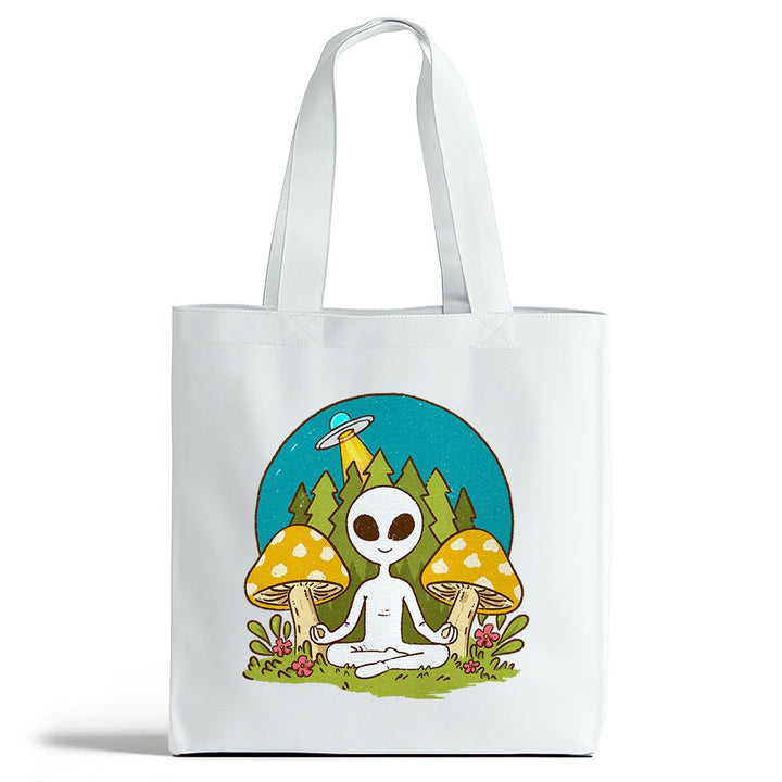 Meditating Alien Tote Bag - Loftipop