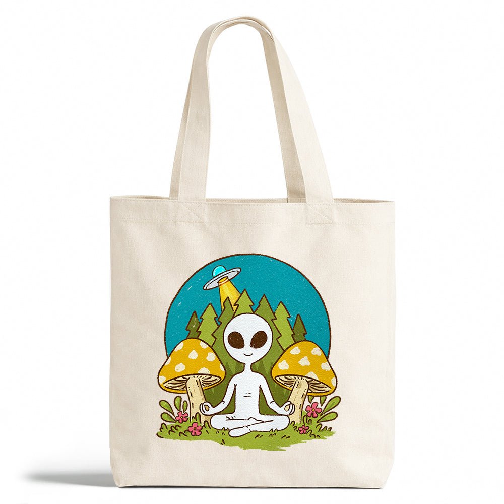 Meditating Alien Tote Bag - Loftipop