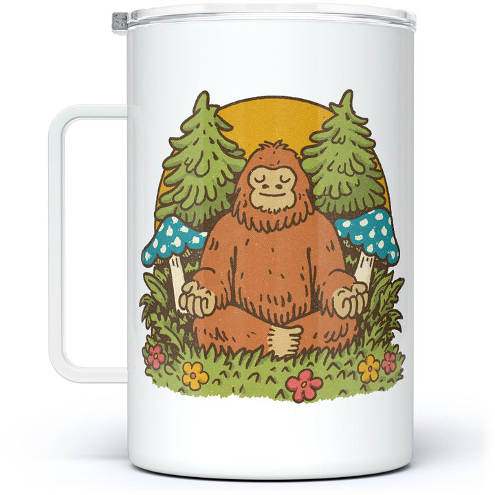Meditating Bigfoot Insulated Travel Mug - Loftipop