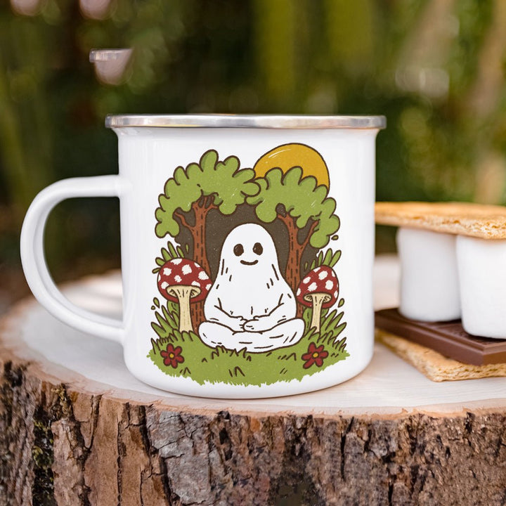 Meditating Ghost Camp Mug - Loftipop