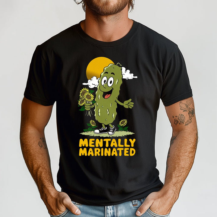 Mentally Marinated Pickle Crewneck Tshirt - Loftipop