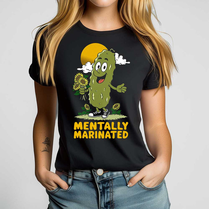 Mentally Marinated Pickle Crewneck Tshirt - Loftipop