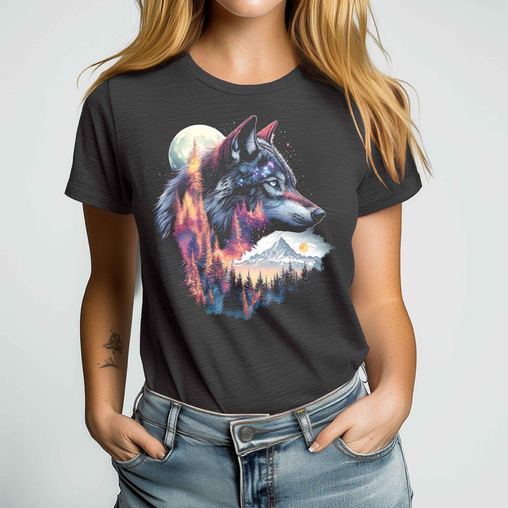 Nature Wolf Crewneck Tshirt - Loftipop