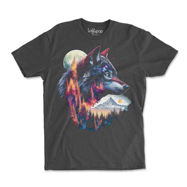 Nature Wolf Crewneck Tshirt - Loftipop