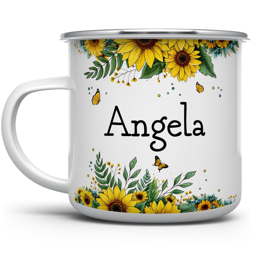 Personalized Name Sunflower Camp Mug - Loftipop