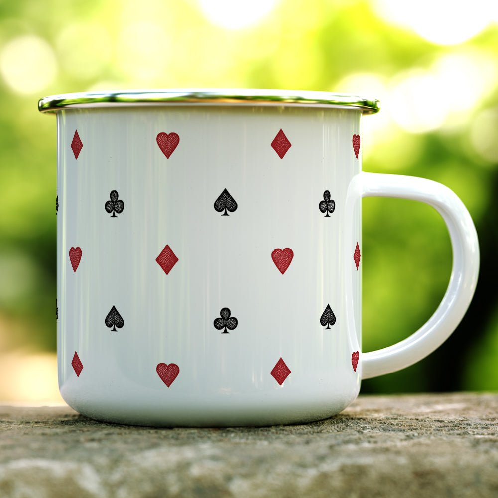 Playing Card Suit Pattern Camp Mug - Loftipop