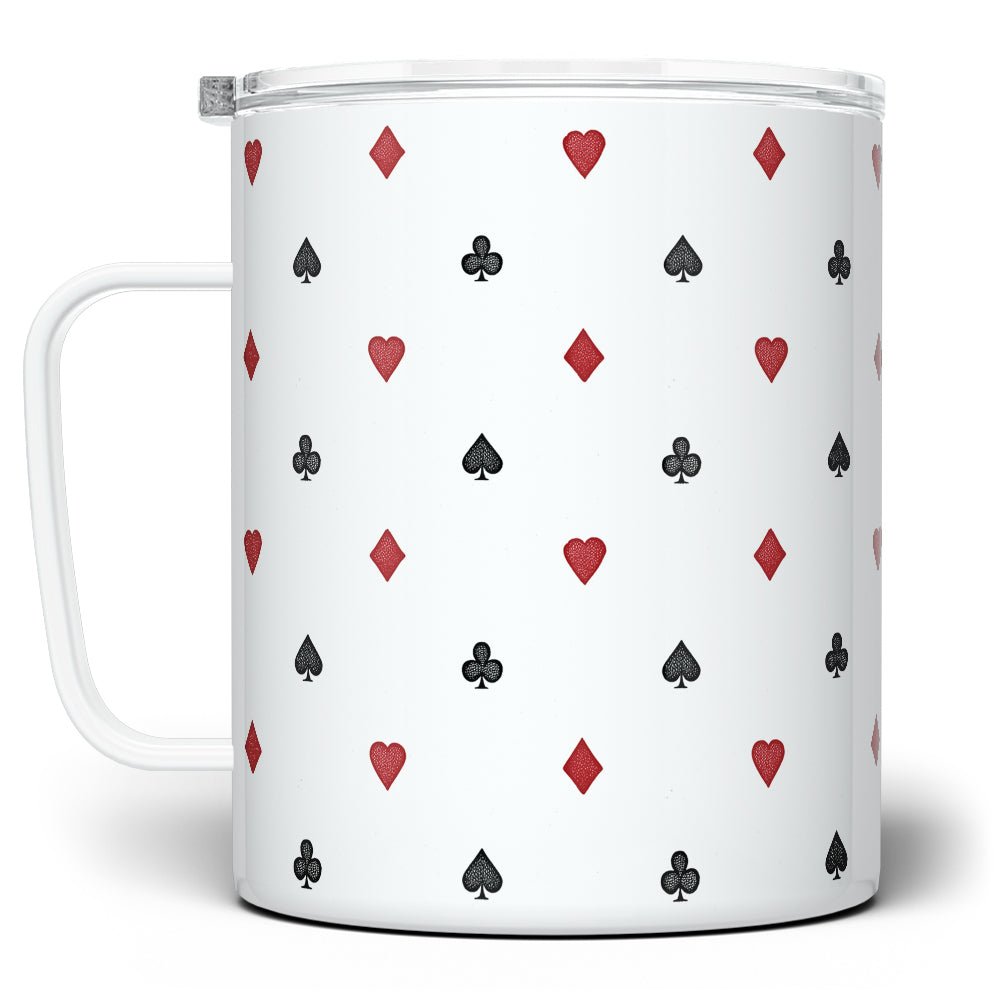 Playing Card Suit Pattern Insulated Travel Mug - Loftipop
