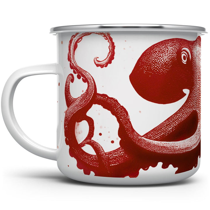 Red Nautical Octopus Camp Mug - Loftipop