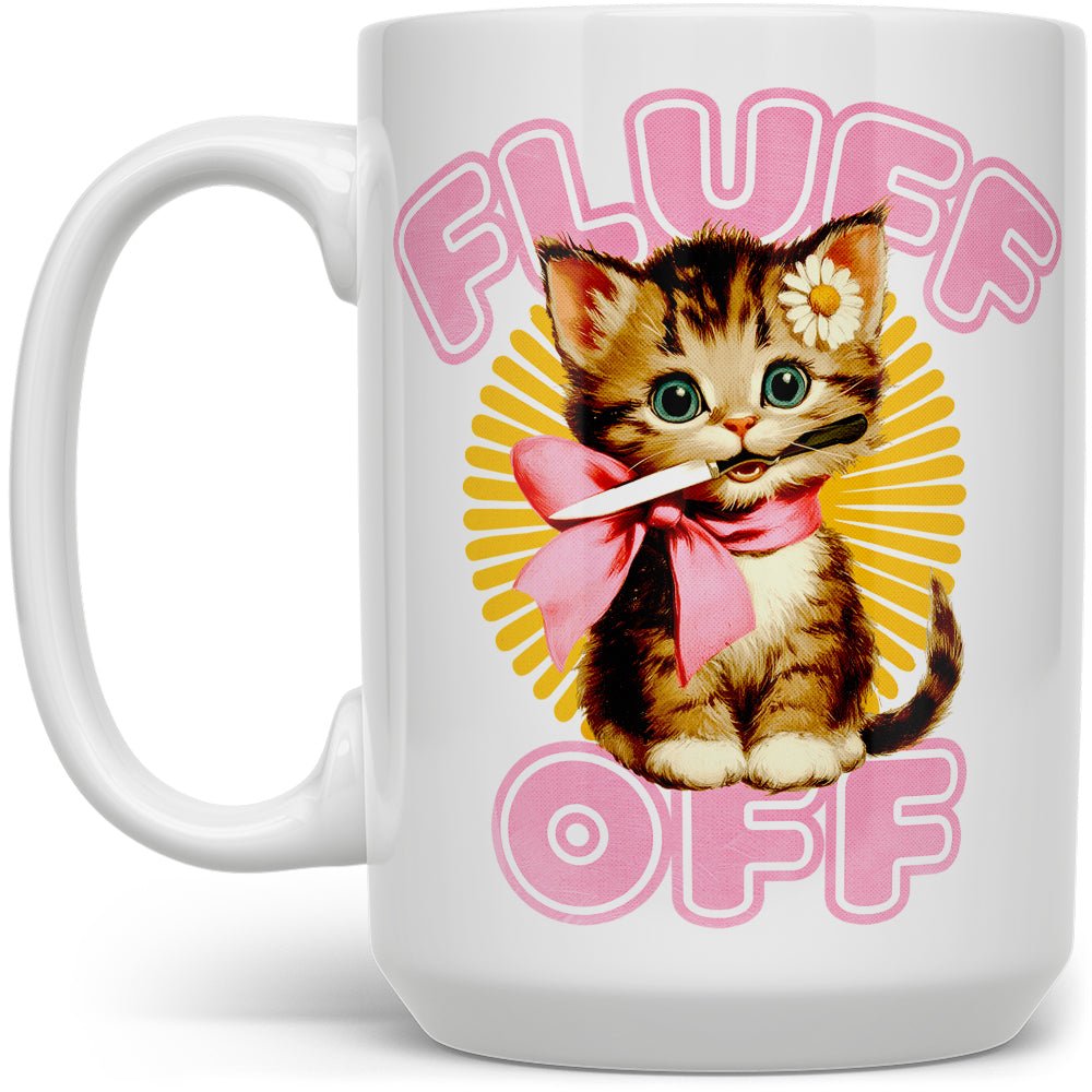 Retro Fluff Off Cat Mug - Loftipop