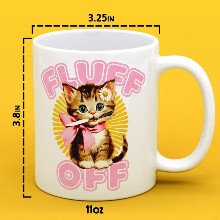 Retro Fluff Off Cat Mug - Loftipop
