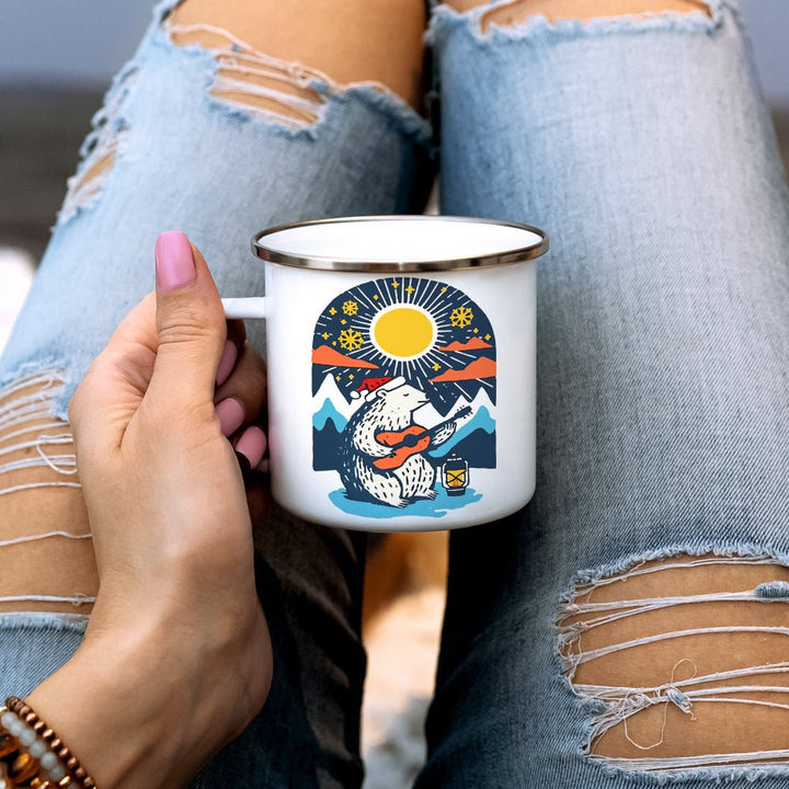 Retro Polar Bear Camp Mug - Loftipop