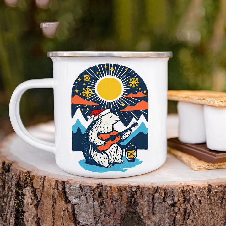 Retro Polar Bear Camp Mug - Loftipop