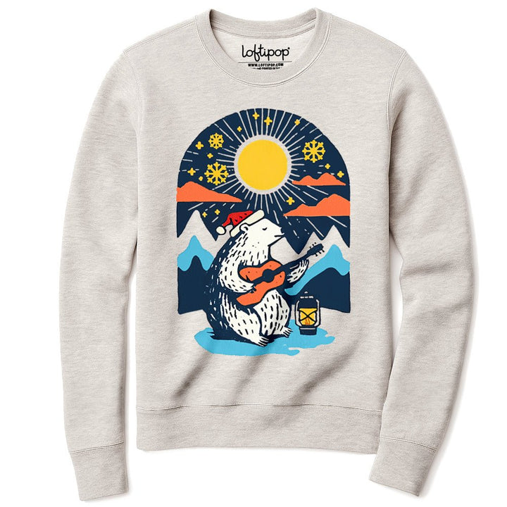 Retro Polar Bear Crewneck Sweatshirt - Loftipop