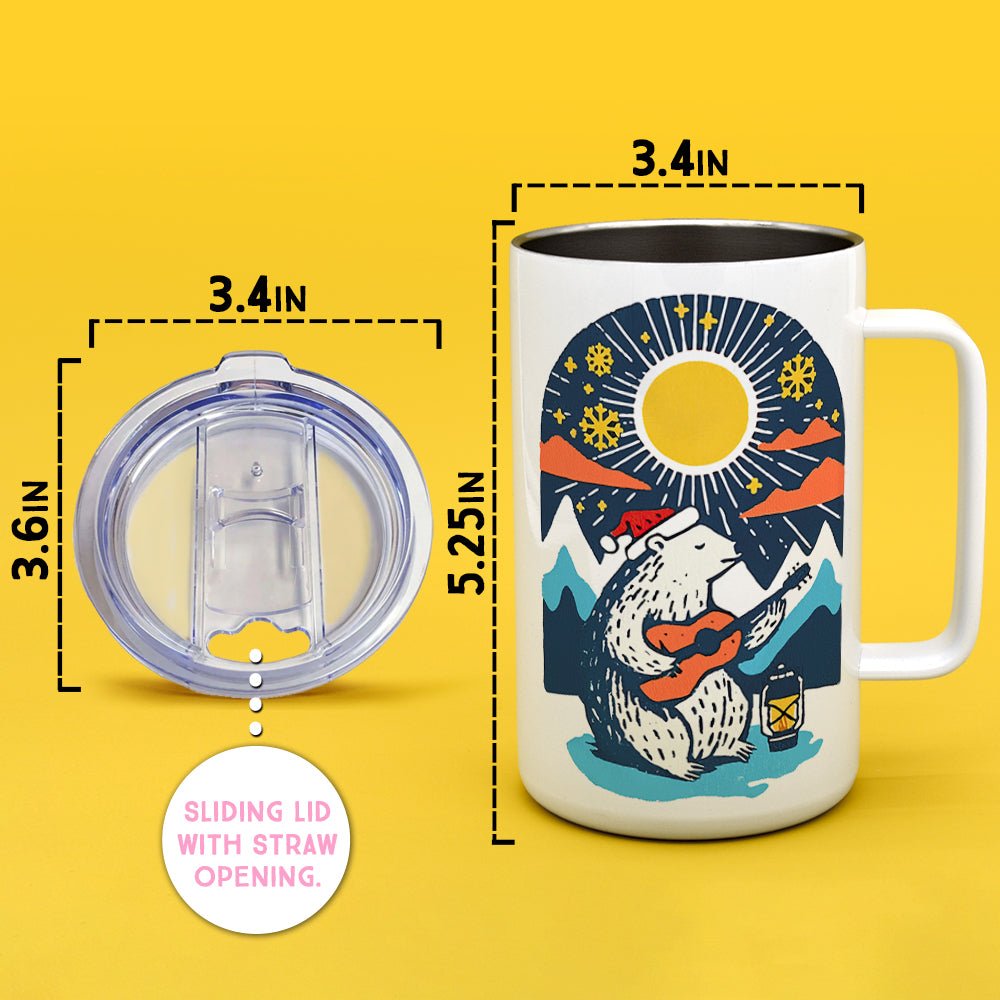 Retro Polar Bear Insulated Travel Mug - Loftipop