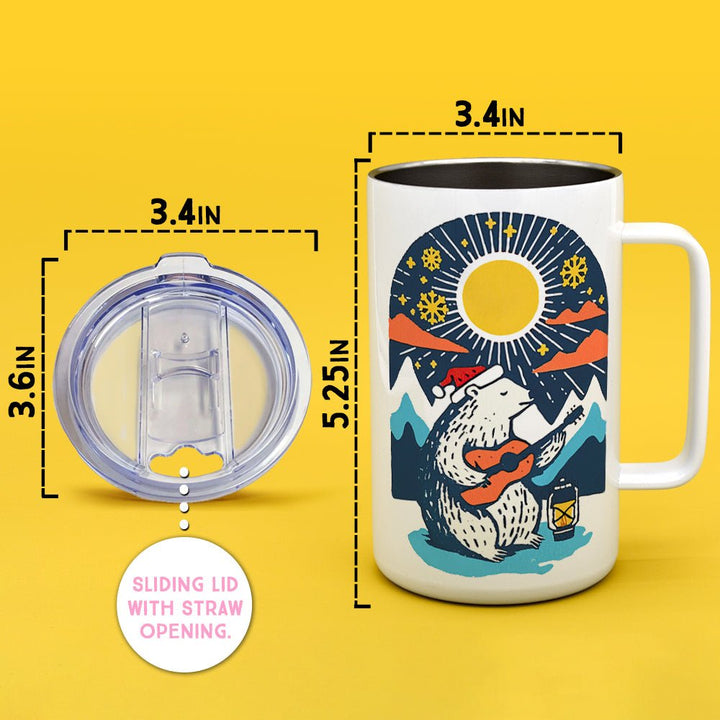 Retro Polar Bear Insulated Travel Mug - Loftipop