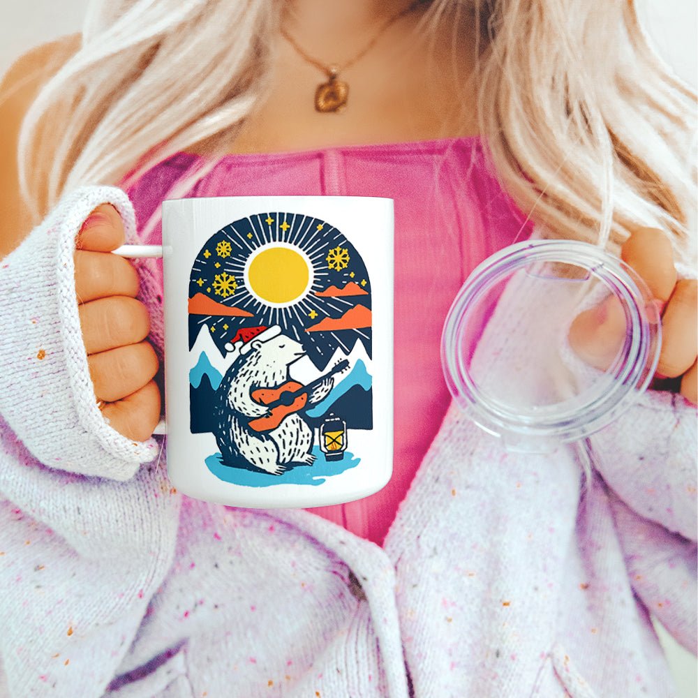 Retro Polar Bear Insulated Travel Mug - Loftipop