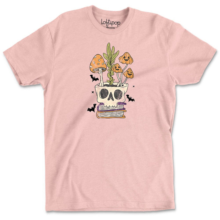 Retro Skull Planter Crewneck T-Shirt - Loftipop