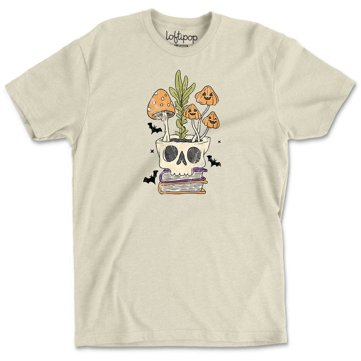 Retro Skull Planter Crewneck T-Shirt - Loftipop