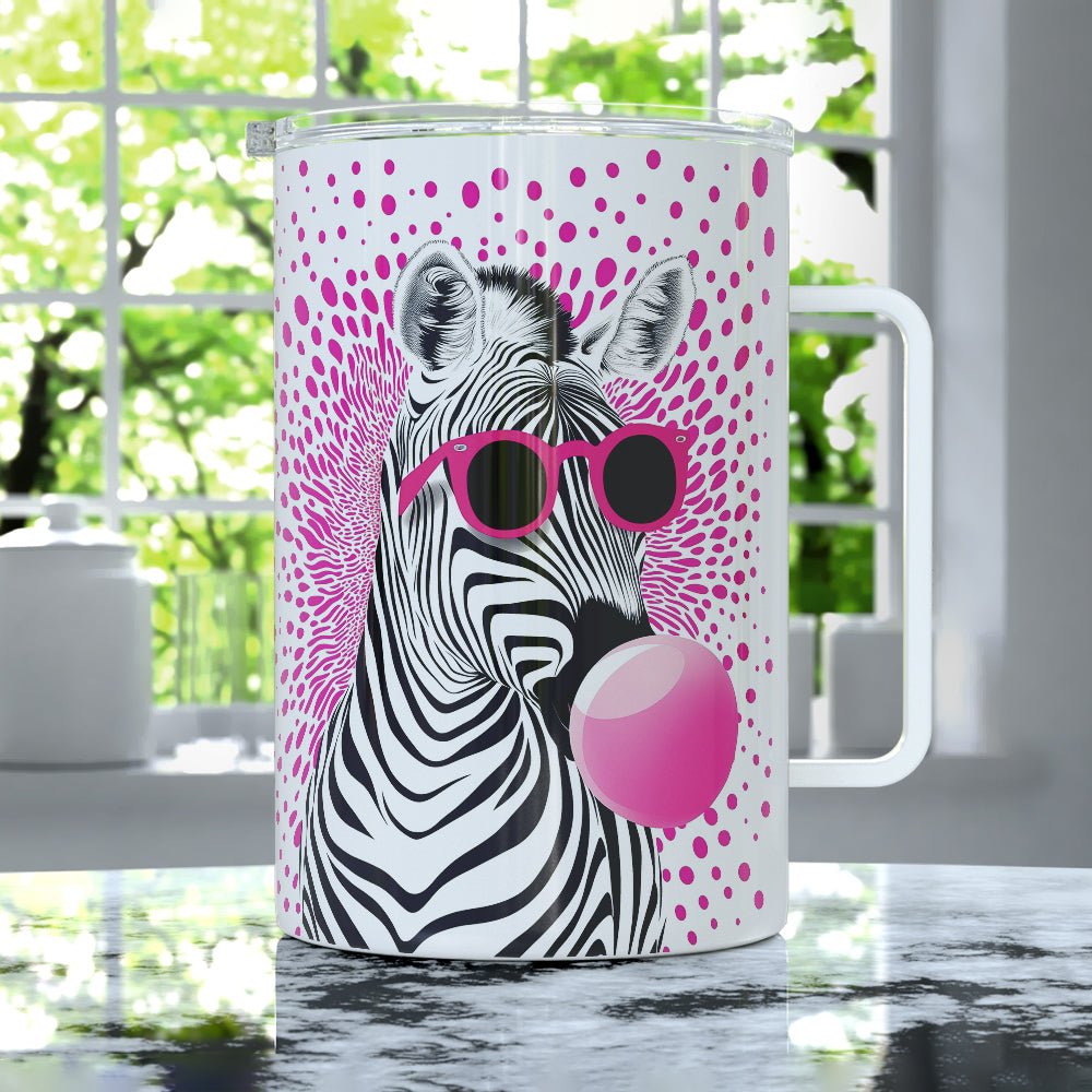 Retro Zebra Insulated Travel Mug - Loftipop