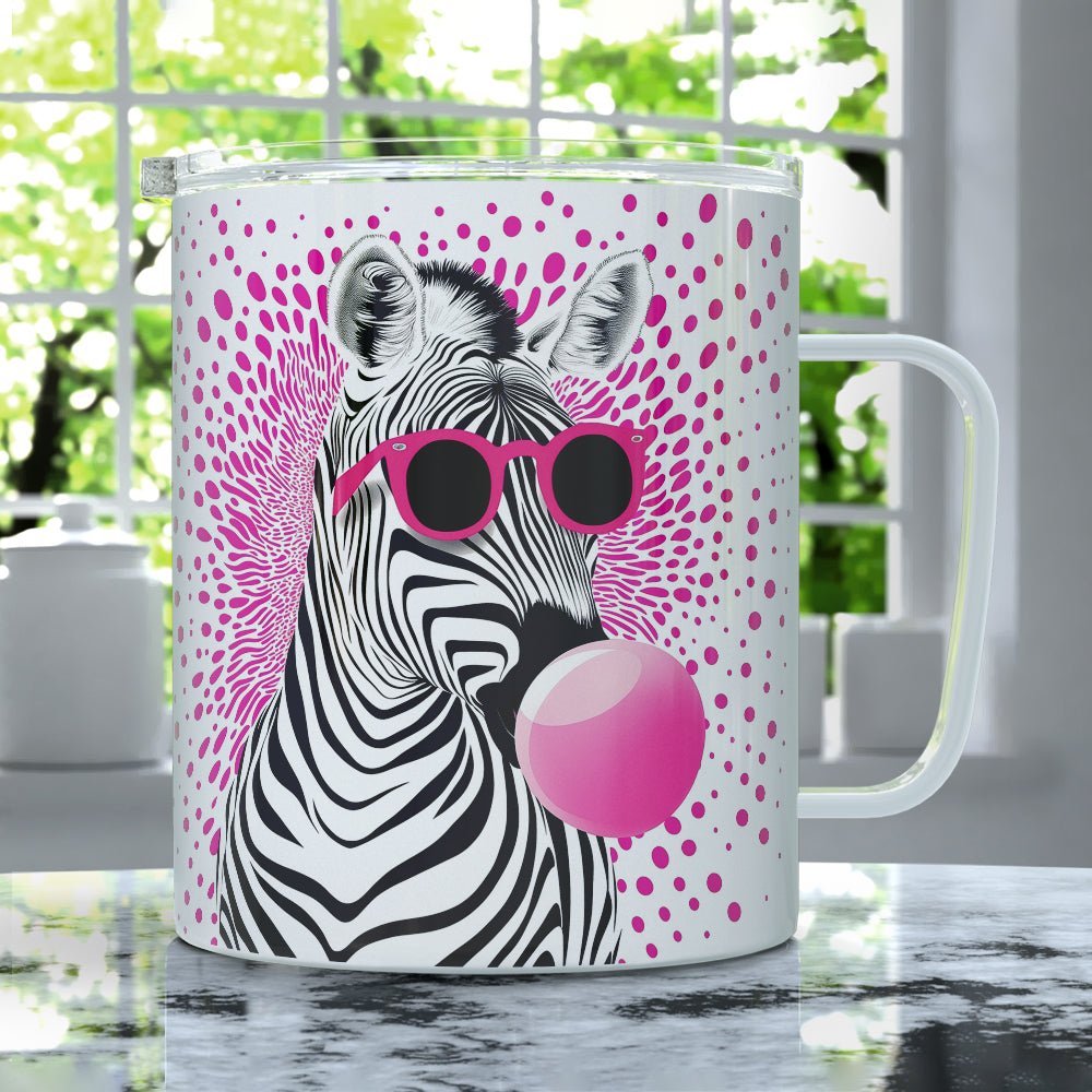 Retro Zebra Insulated Travel Mug - Loftipop