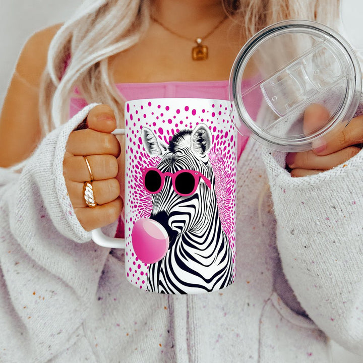 Retro Zebra Insulated Travel Mug - Loftipop