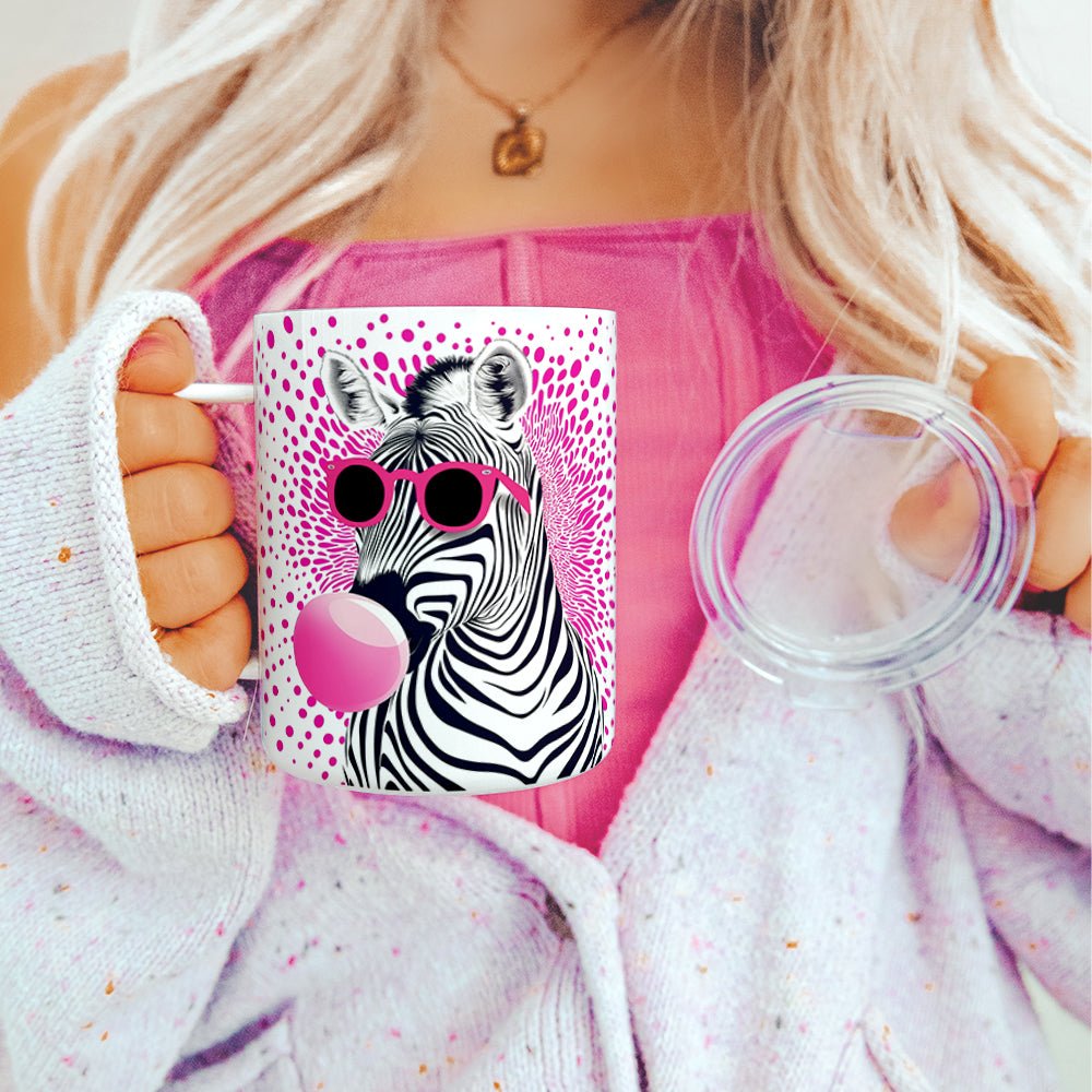 Retro Zebra Insulated Travel Mug - Loftipop