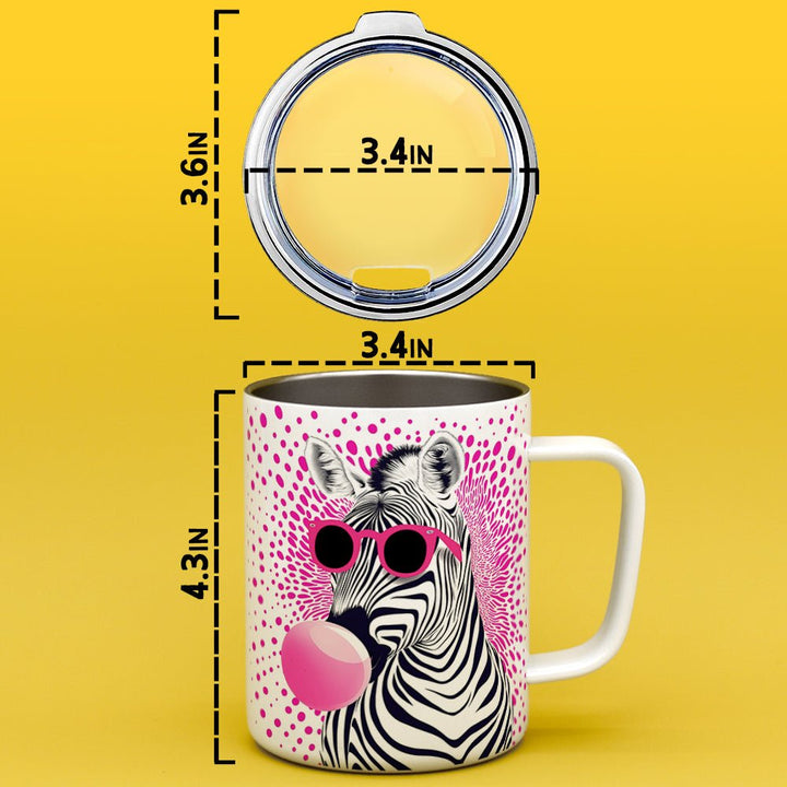 Retro Zebra Insulated Travel Mug - Loftipop