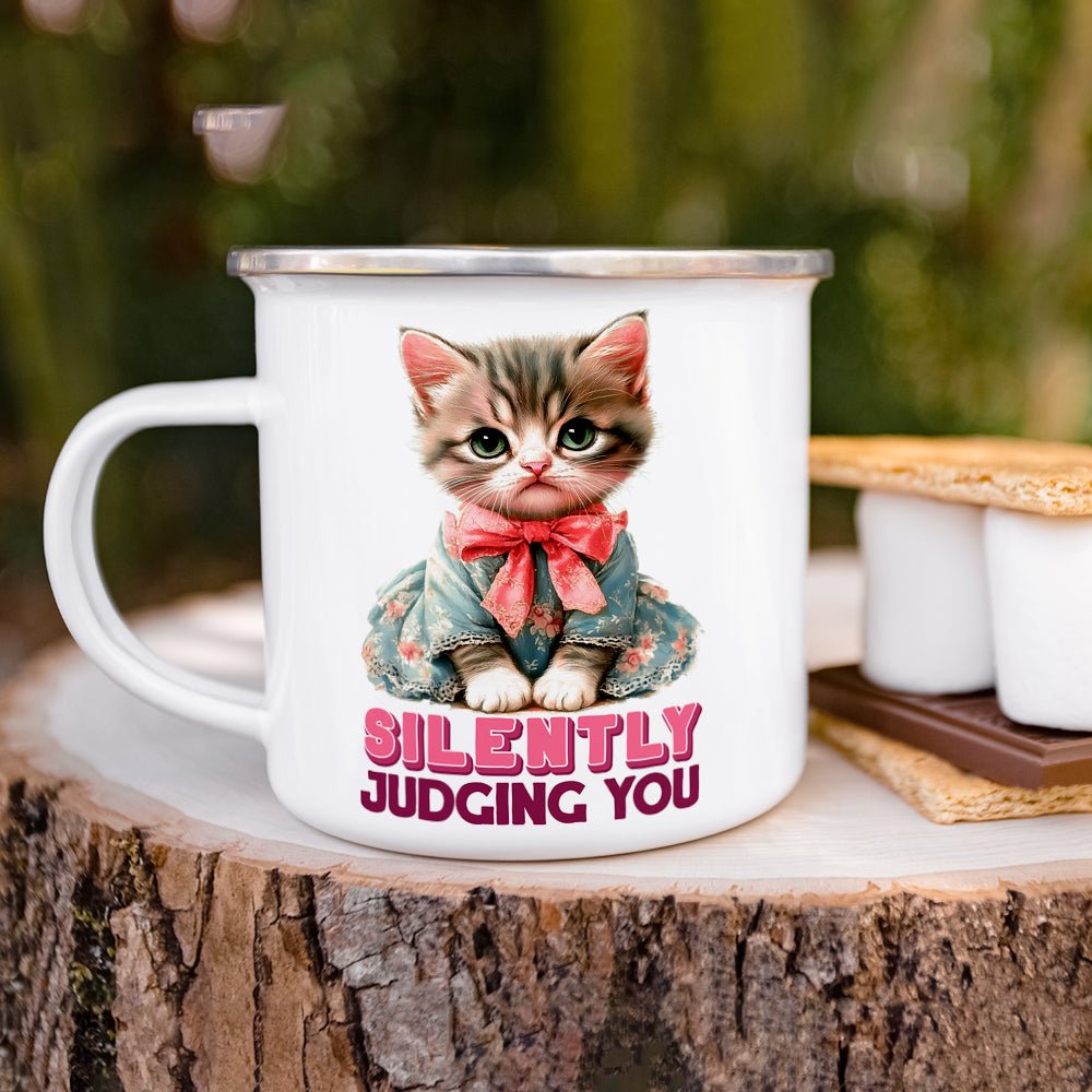 Silently Judging You Cat Camp Mug - Loftipop