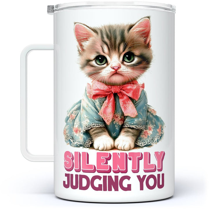 Silently Judging You Cat Insulated Travel Mug - Loftipop