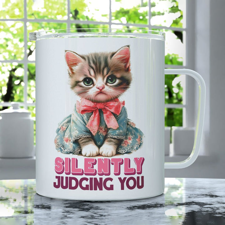 Silently Judging You Cat Insulated Travel Mug - Loftipop
