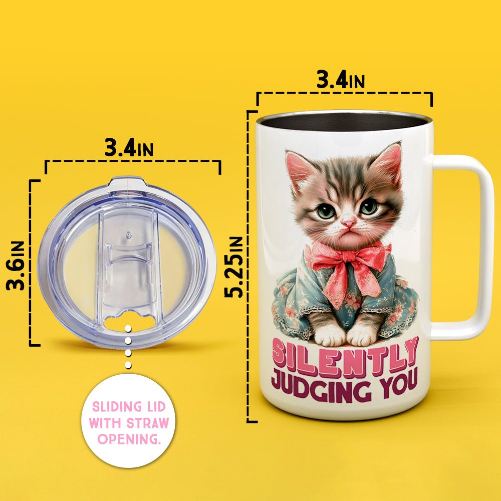 Silently Judging You Cat Insulated Travel Mug - Loftipop