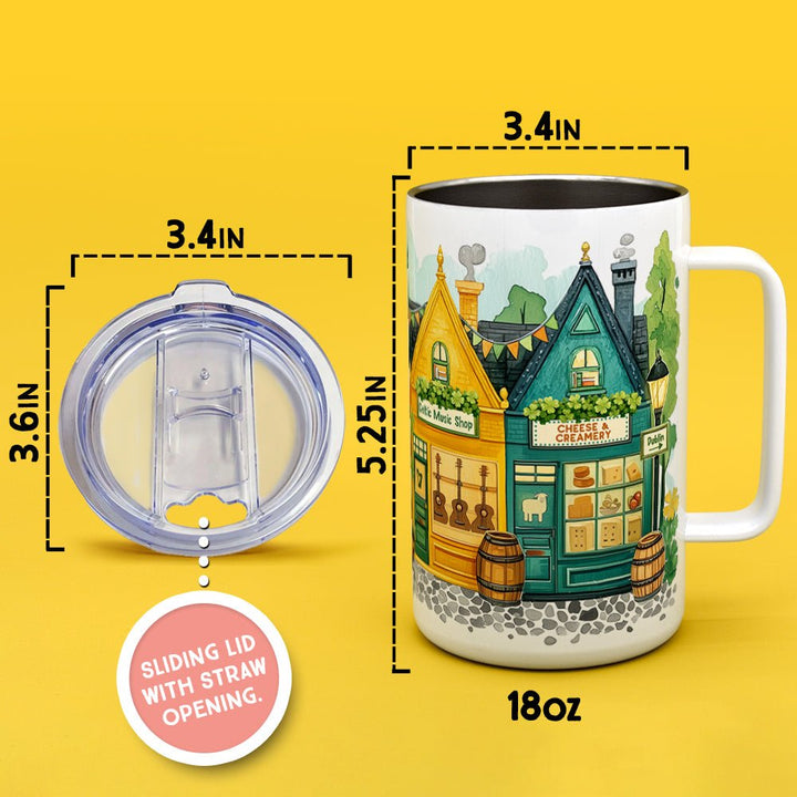 St. Patrick's Storefront Shops Insulated Travel Mug - Loftipop